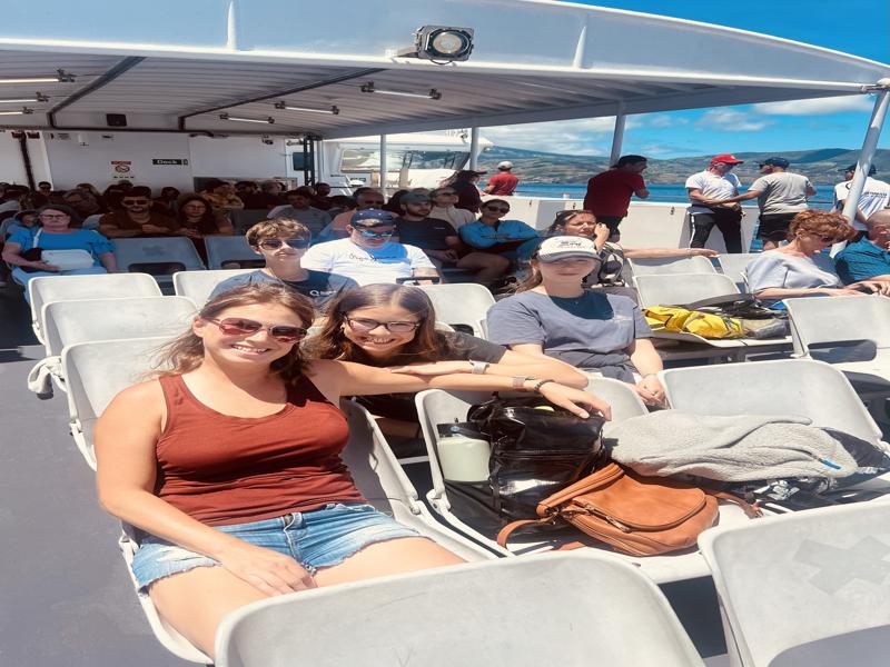 Taking the ferry to Faial Island