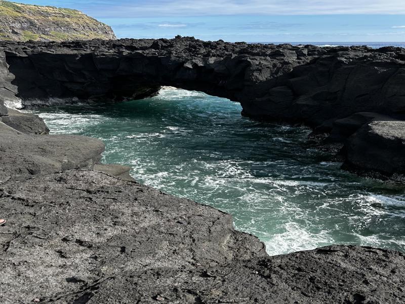 Lava arch in ocean