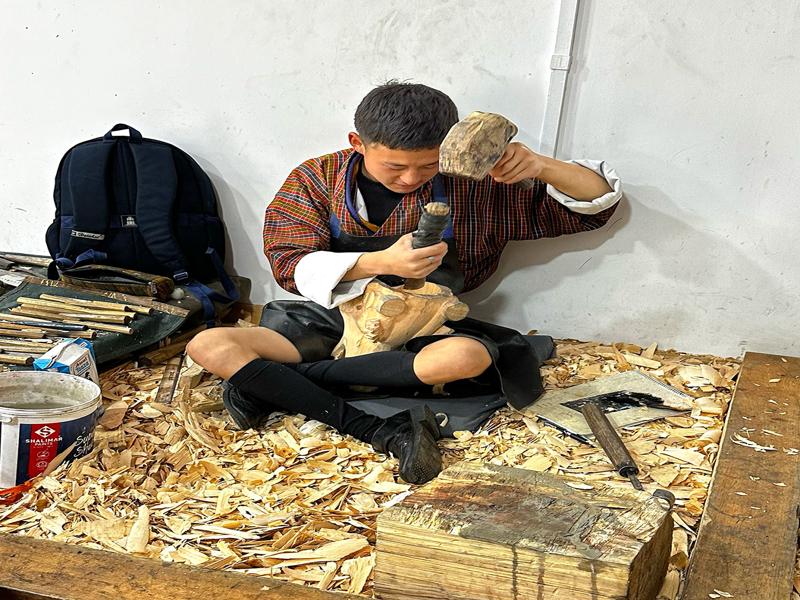 Mask carving at the art institute