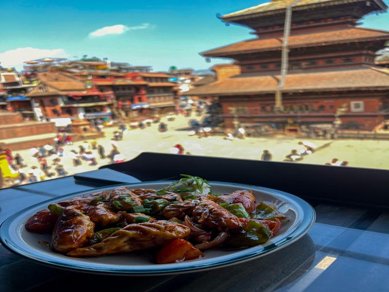 Lunch with temple view