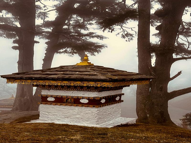 Stupa in the fog