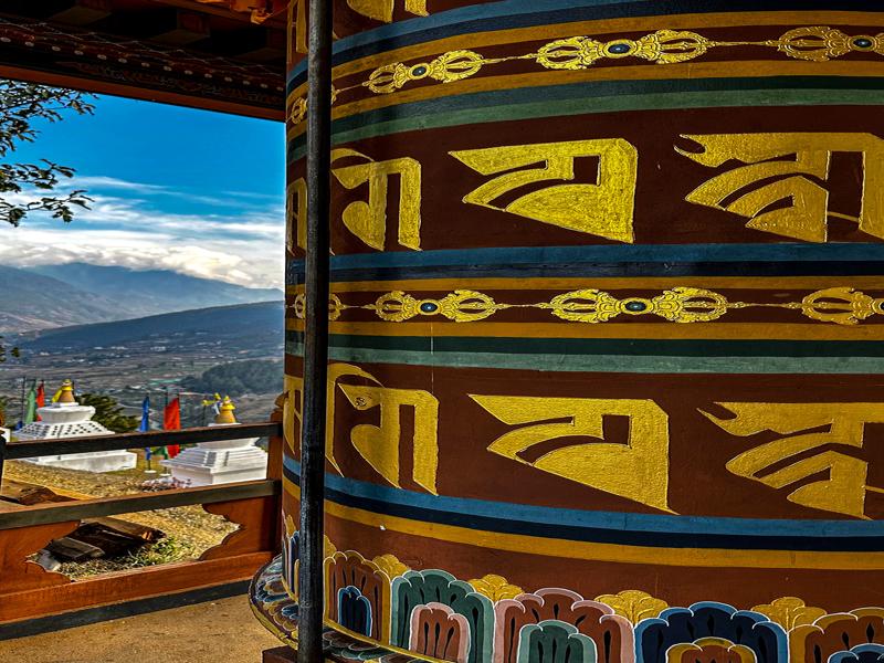 Large prayer wheel at the nunnery