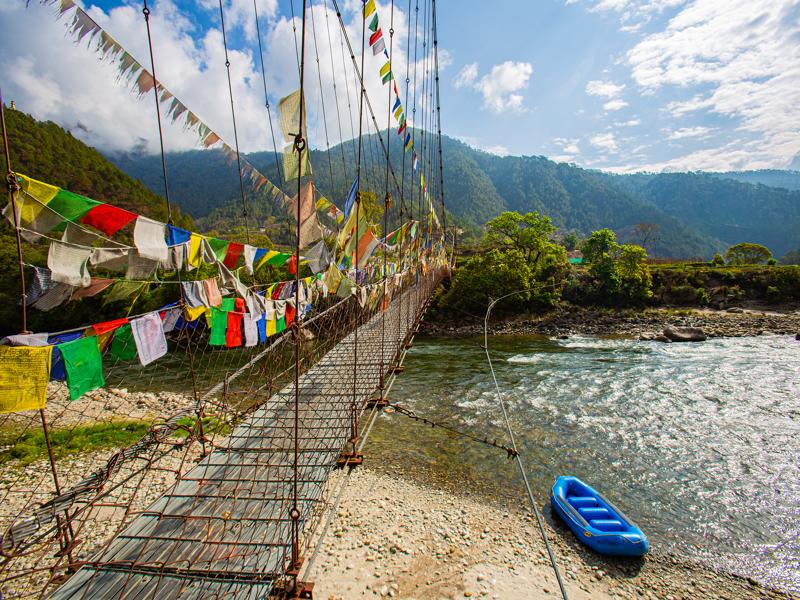 Raft next to the river