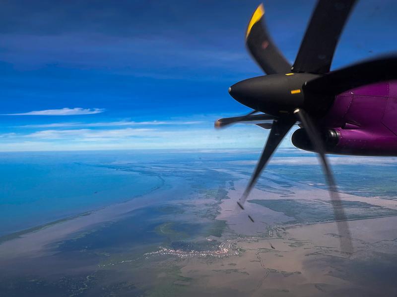 There is a really big lake near the villages