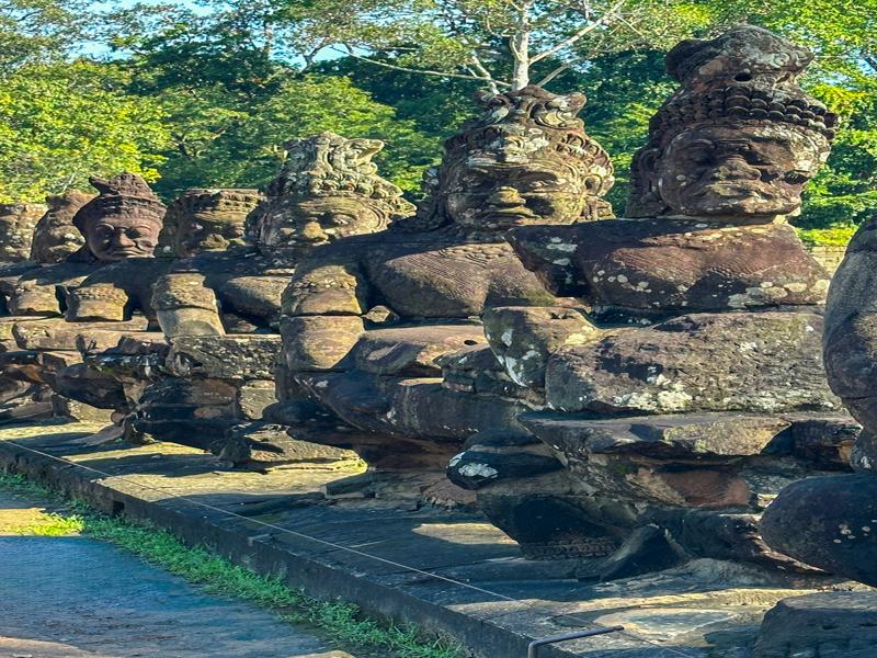 Carvings along the walkway