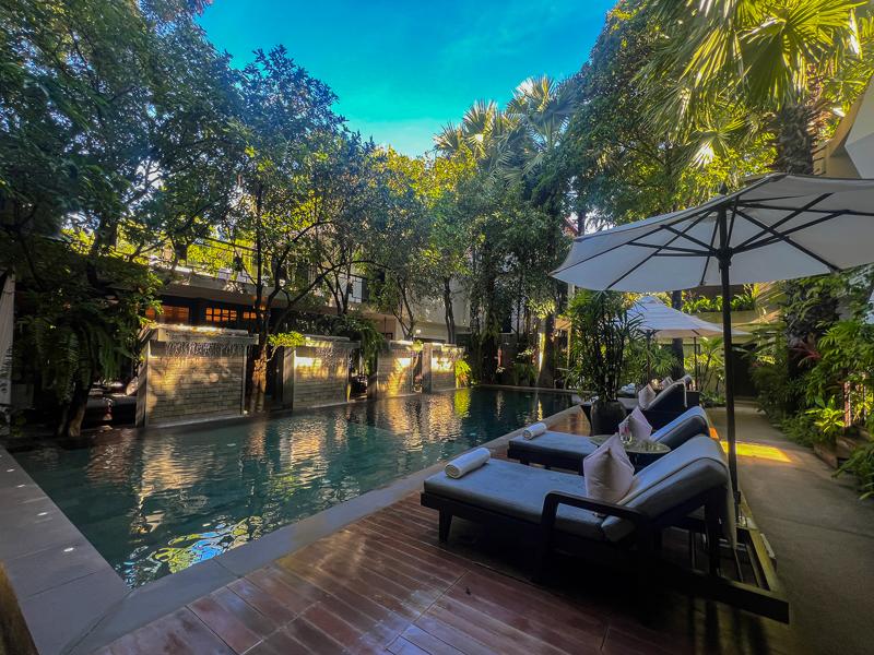 Relaxing back at the pool