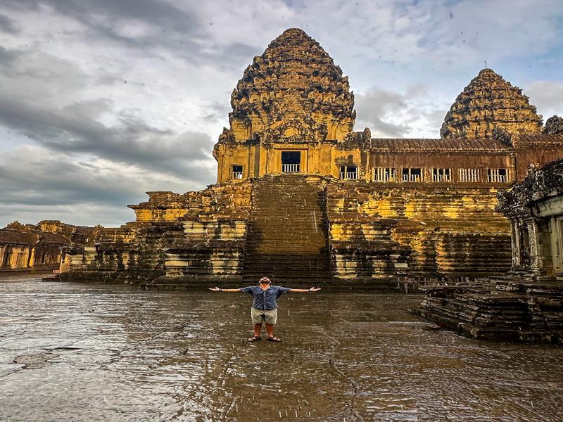 Standing in the brief rainstorm