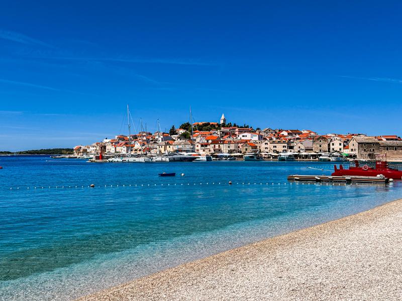 The old town is on a little peninsula
