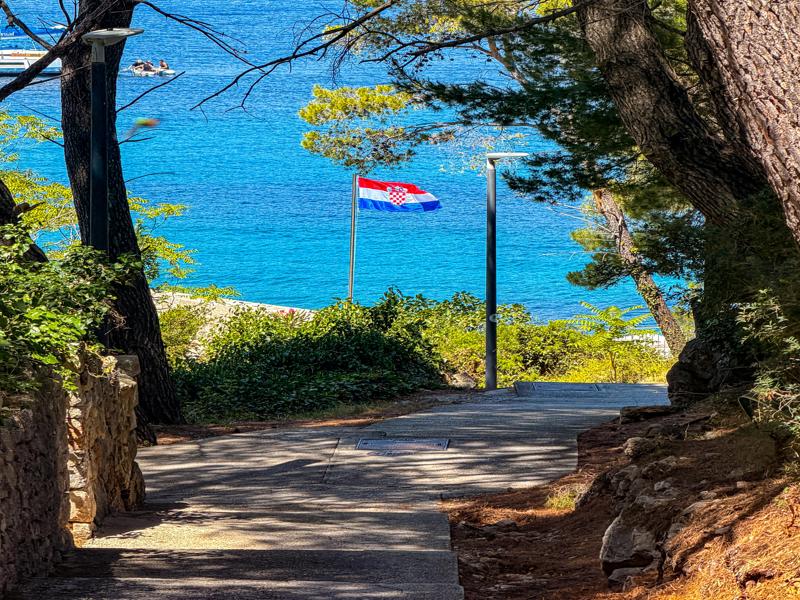 Croatian flag on the island