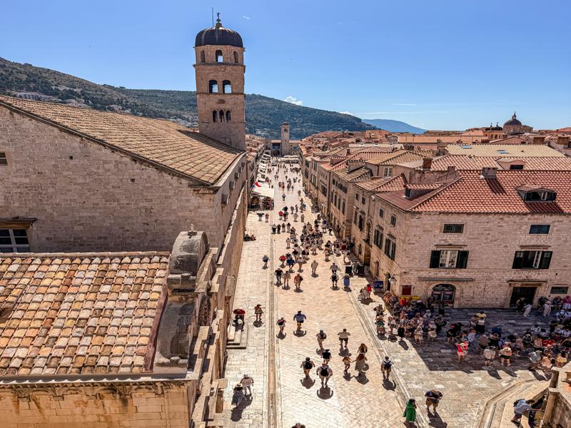 View of the main shopping street from the wall