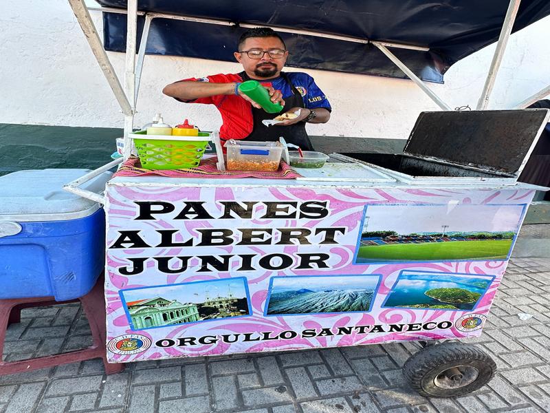 One of many hot dog vendors