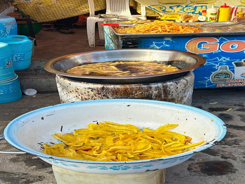 Freshly fried plantains