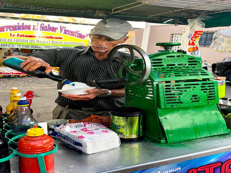 Another popular thing is shaved ice with flavored syrup and condensed milk