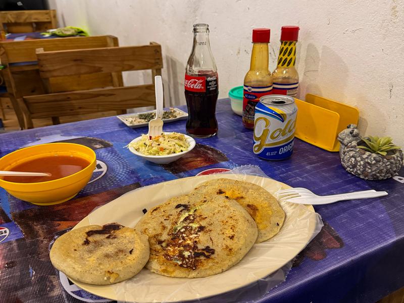 For dinner more pupusas at a very local shop