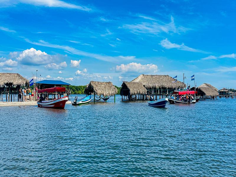 Boats at the over water restaurants