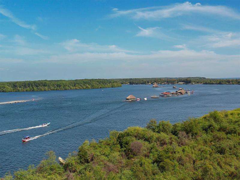 Drone footage of the area