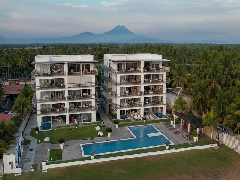 Our apartment with San Miguel volcano behind