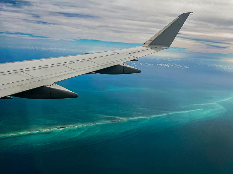 Flying into the Bahamas