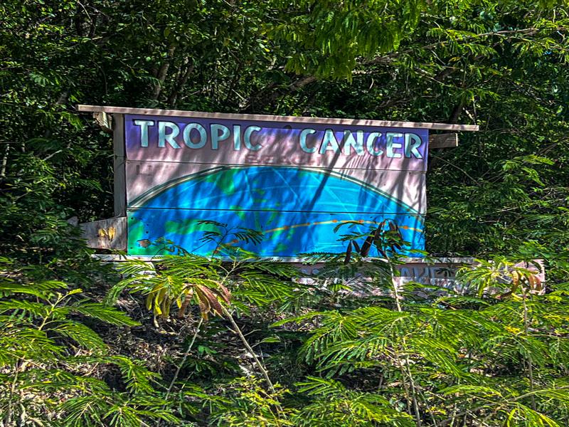 Tropic of Cancer beach sign