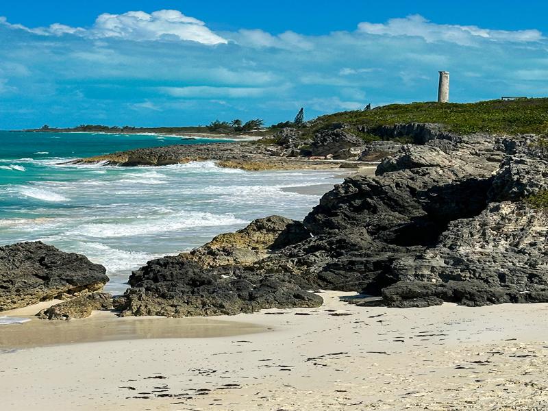 Salt beacon near the end of Little Exuma Island