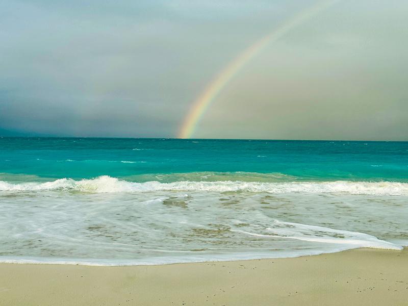 Rainbow on our house beach