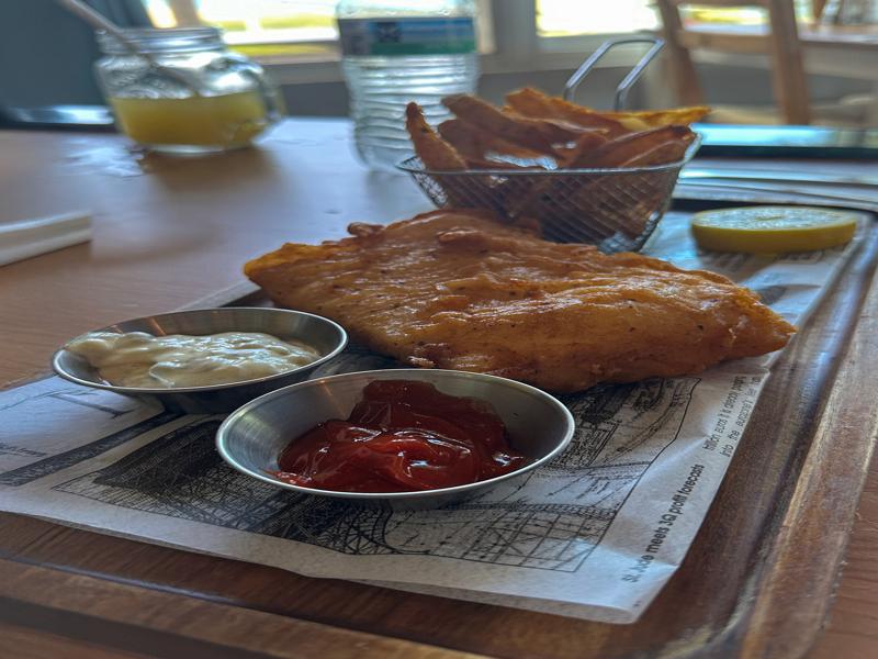 Fish and Chips lunch at CocoPlum Bistro