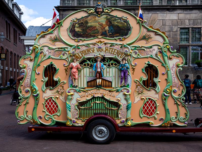 Loud festive music passing through the market