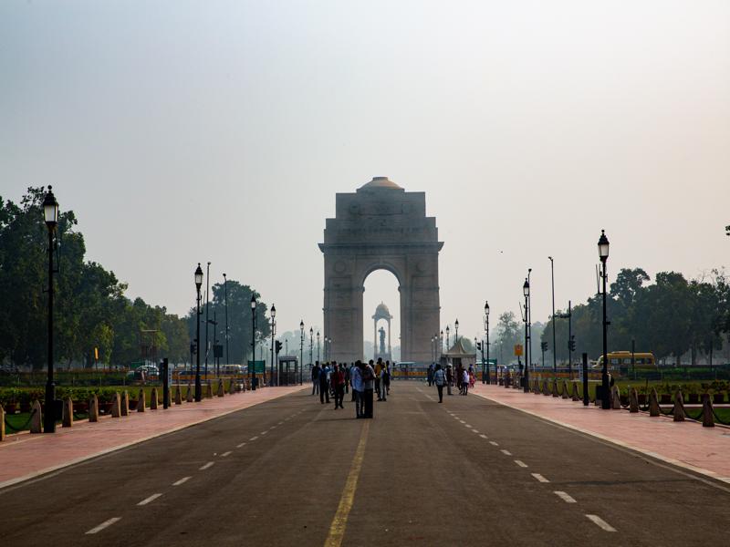 Approaching the India Gate