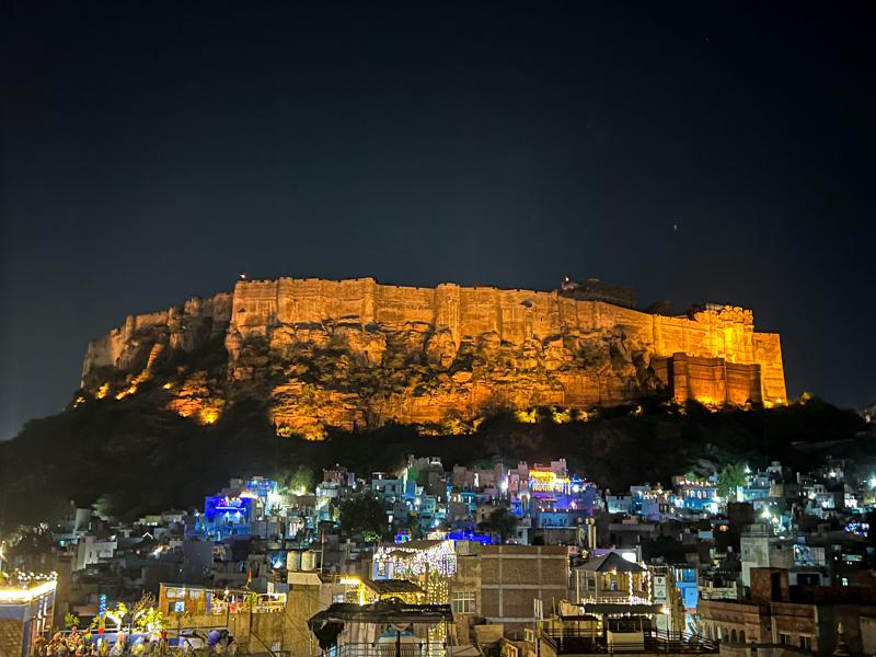 Jodhpur Fort from rooftop restaurant