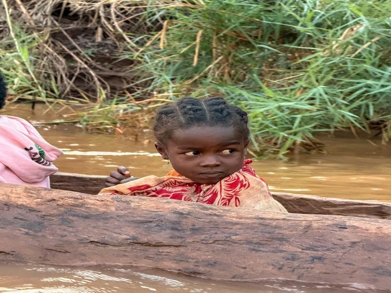 Cute kid in the canoe