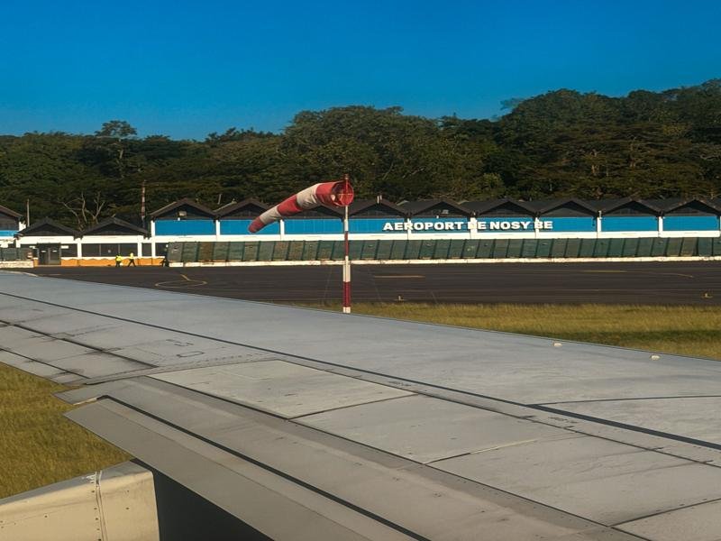 Landing at the small Nosy Be airport