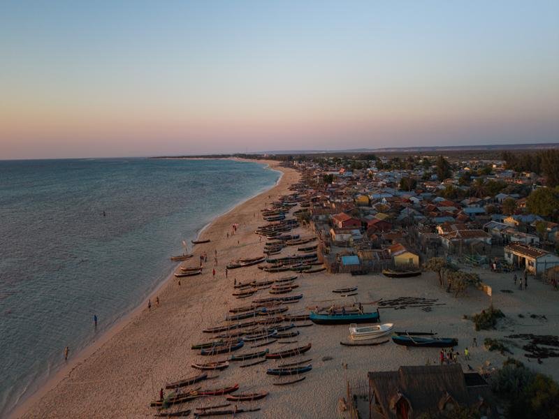 Birds eye view of Anakao from the drone