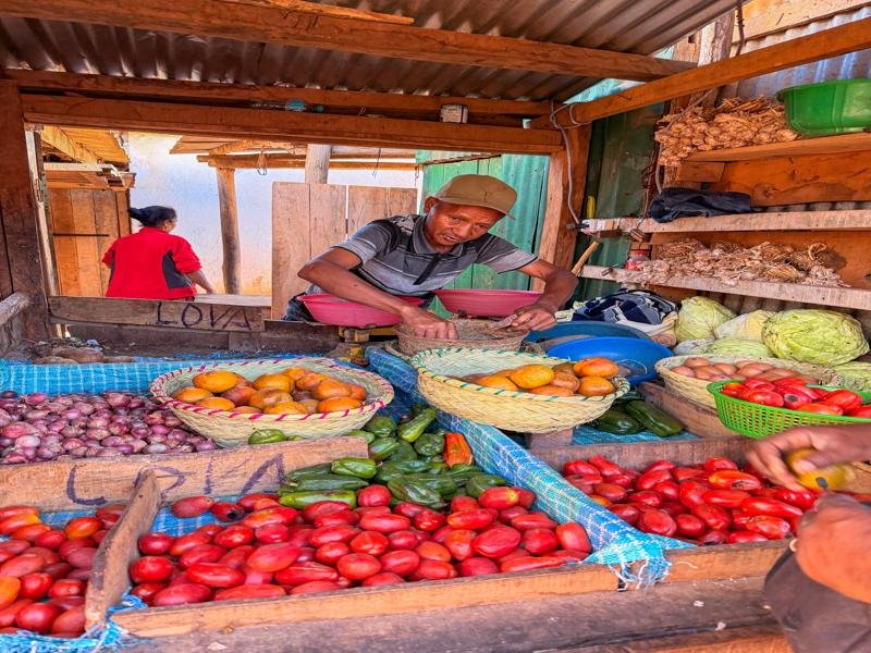 We also walked through the town market