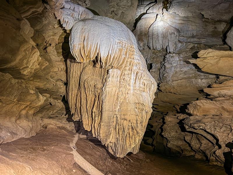 The cave had some cool stalagtites and stalagmites