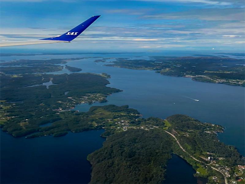 Flying in to Bergen, Norway