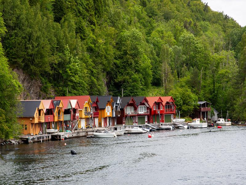 Cute fishing houses from the ferry