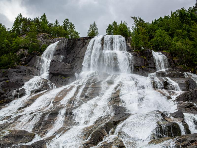 Waterfall near the road after the ferry