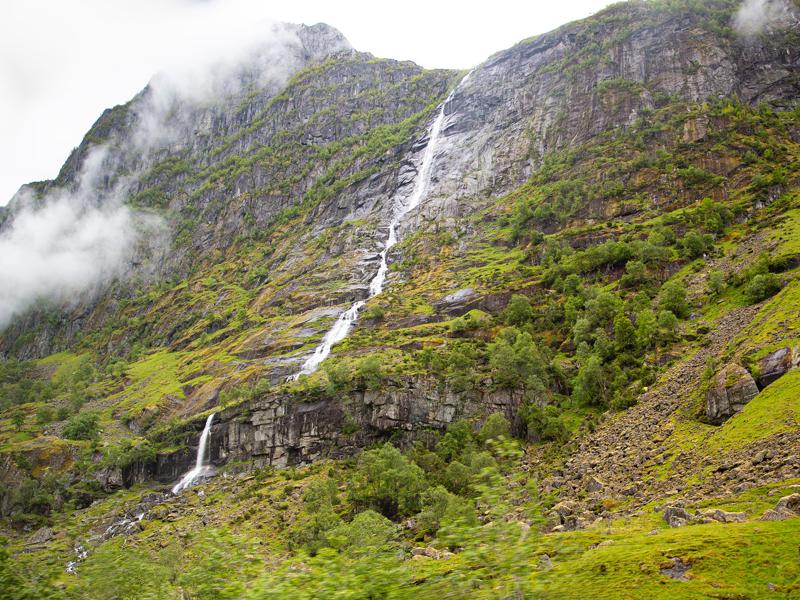 Waterfalls near the pass