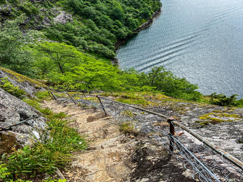 Part of the steep hike to the farm