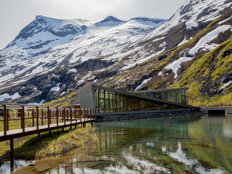 The stylish visitor center
