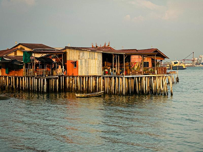 Georgetown jetty village at sunset