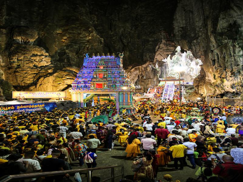 The scene inside the cave