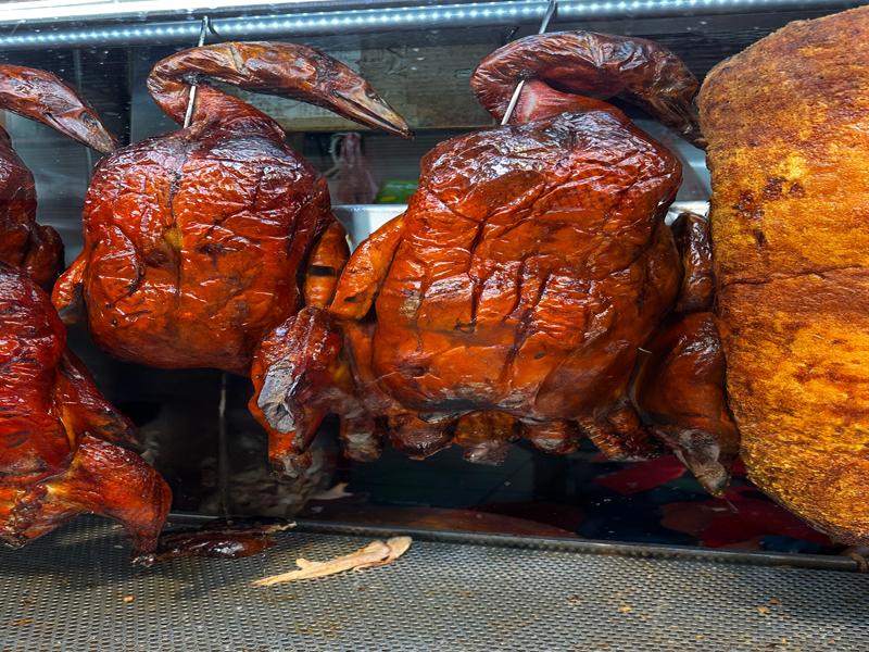 Ducks at the food stall