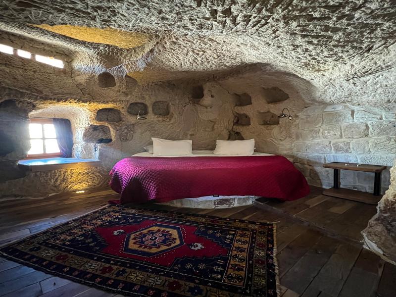 Our cave hotel room