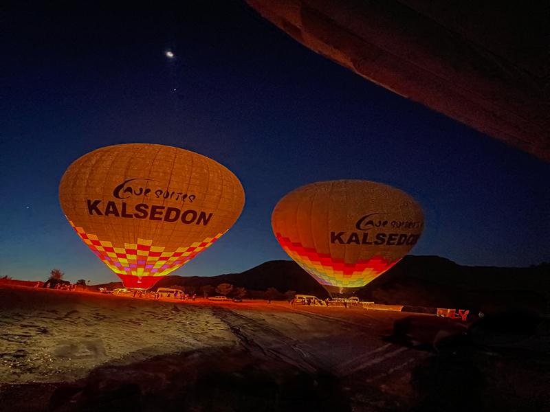Hot air balloons at sunrise