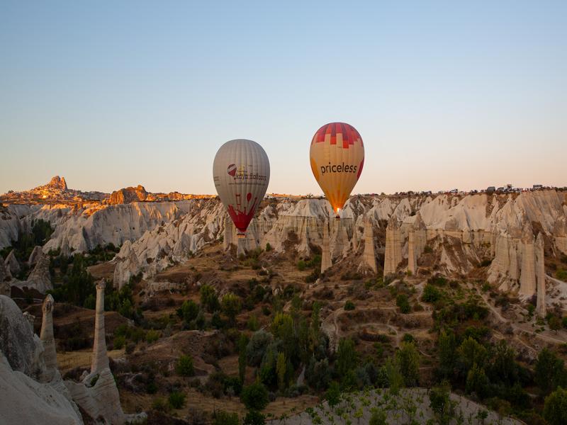 Hot air balloons at sunrise