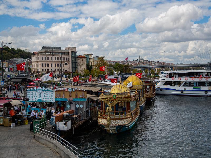 Fish boats from the Galata Bridge